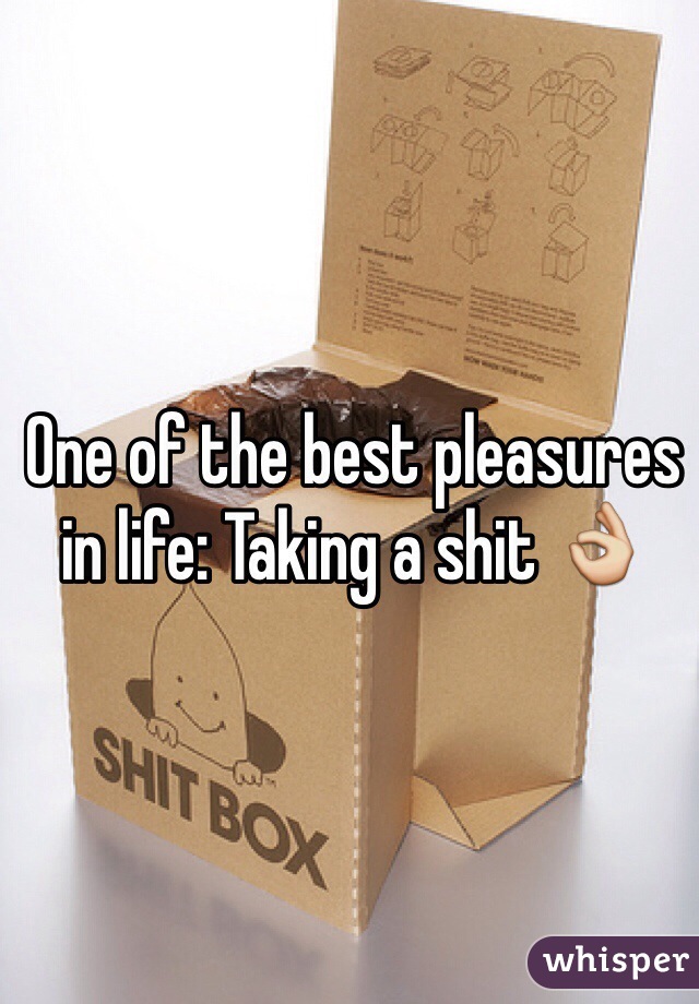One of the best pleasures in life: Taking a shit 👌
