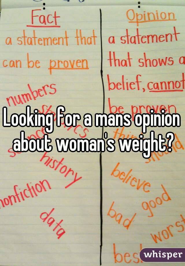 Looking for a mans opinion about woman's weight?