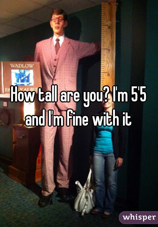How tall are you? I'm 5'5 and I'm fine with it 