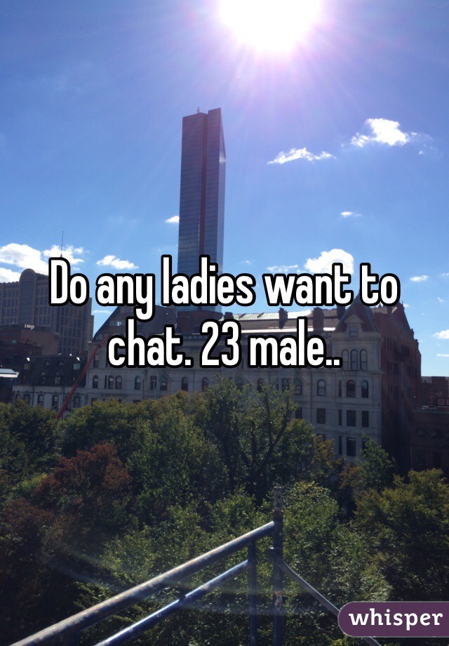 Do any ladies want to chat. 23 male..