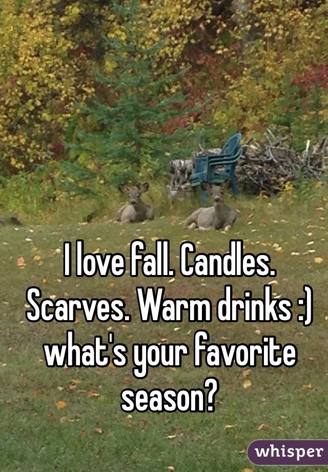 I love fall. Candles. Scarves. Warm drinks :) what's your favorite season? 