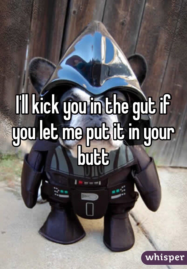 I'll kick you in the gut if you let me put it in your butt