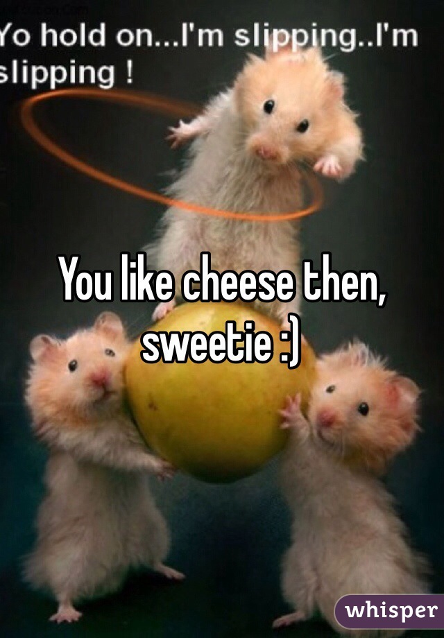 You like cheese then, sweetie :)