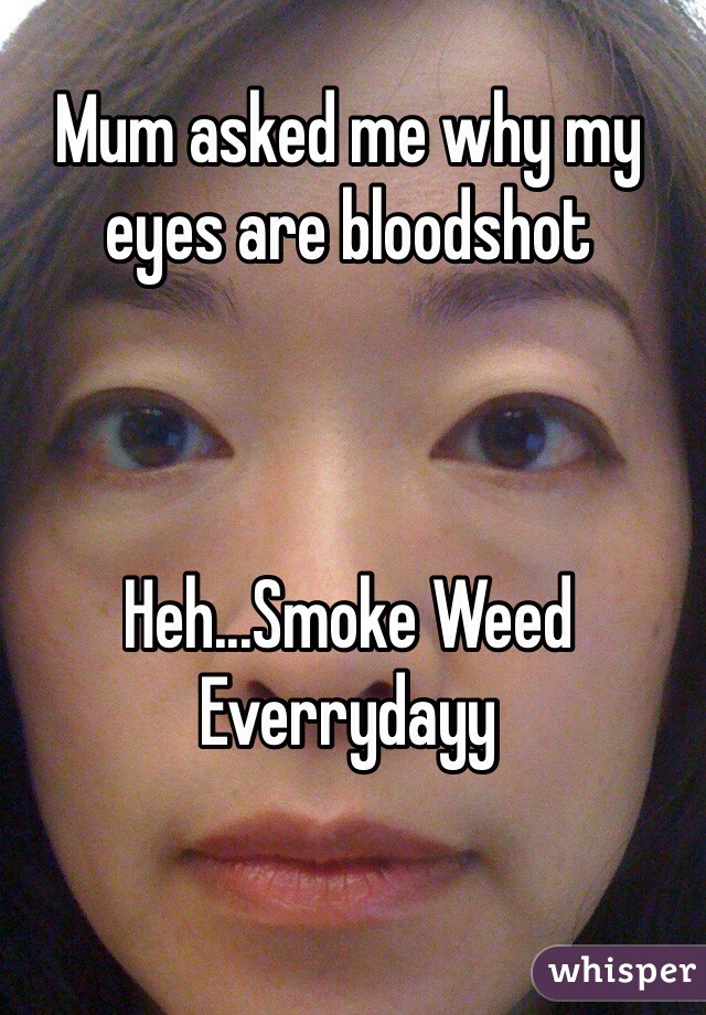 Mum asked me why my eyes are bloodshot



Heh...Smoke Weed Everrydayy