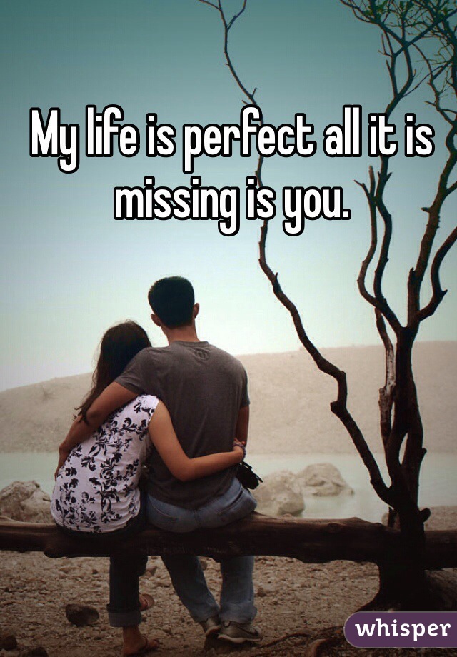 My life is perfect all it is missing is you. 