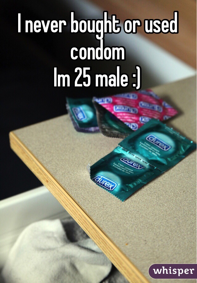 I never bought or used condom 
Im 25 male :)