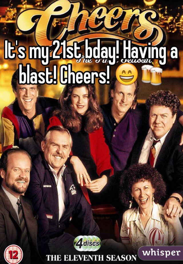 It's my 21st bday! Having a blast! Cheers! 😄🍻