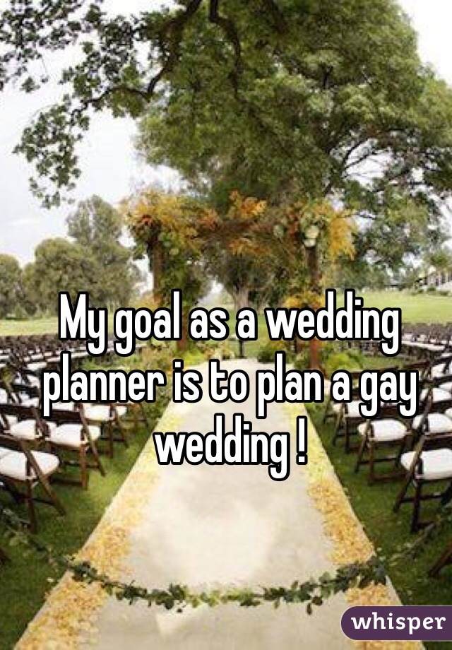 My goal as a wedding planner is to plan a gay wedding !