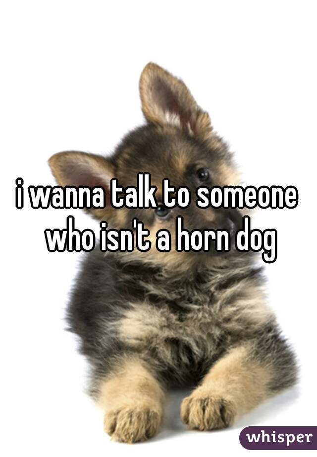 i wanna talk to someone who isn't a horn dog