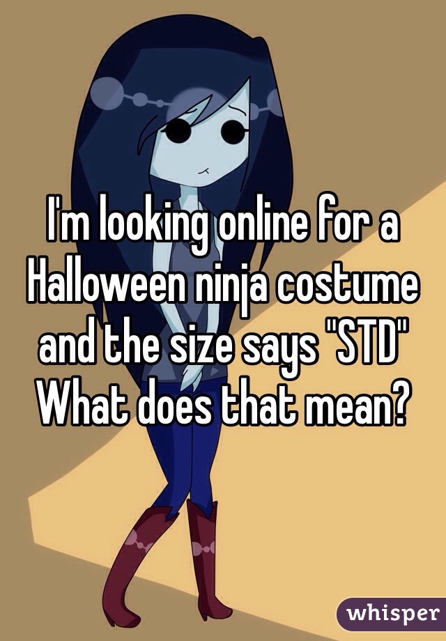 I'm looking online for a Halloween ninja costume and the size says "STD" What does that mean?
