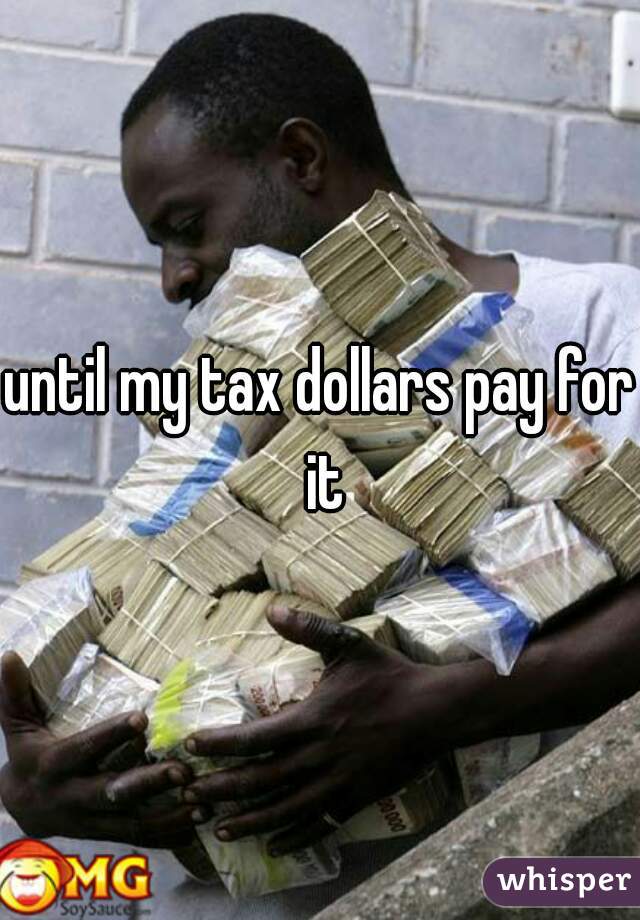 until my tax dollars pay for it