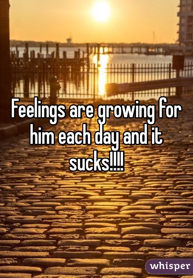 Feelings are growing for him each day and it sucks!!!!