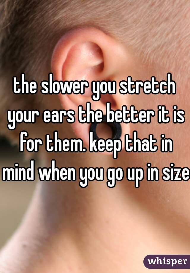 the slower you stretch your ears the better it is for them. keep that in mind when you go up in size.