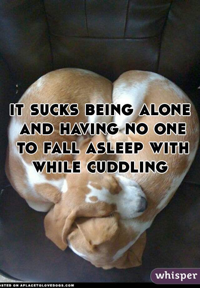 it sucks being alone and having no one to fall asleep with while cuddling 
