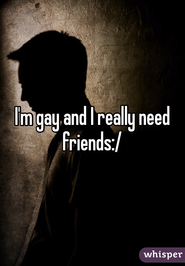 I'm gay and I really need friends:/