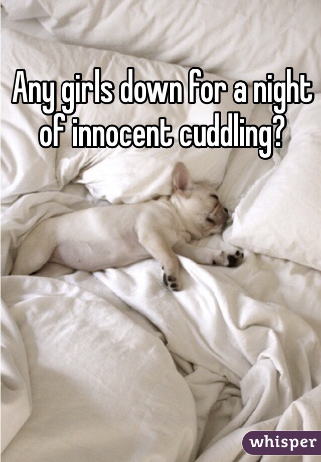 Any girls down for a night of innocent cuddling? 