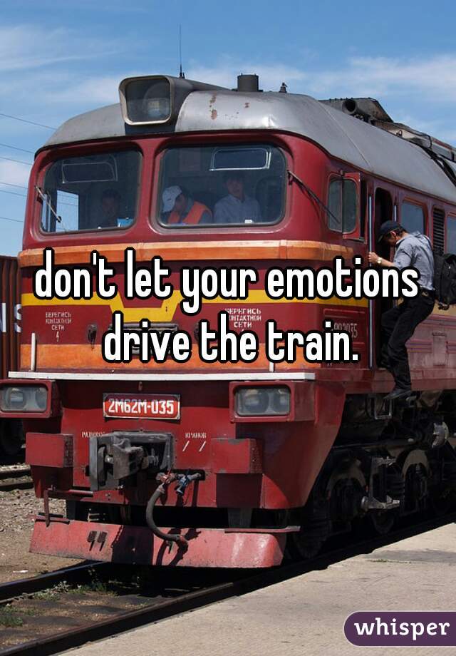 don't let your emotions drive the train.