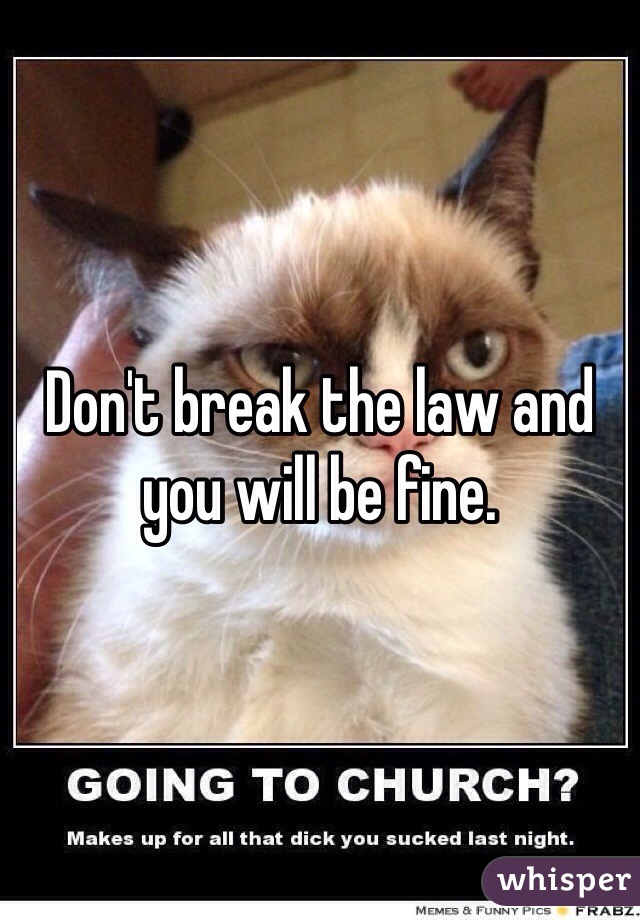 Don't break the law and you will be fine. 
