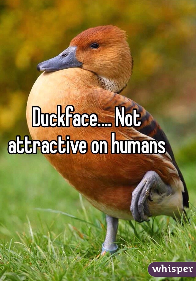 Duckface.... Not attractive on humans 