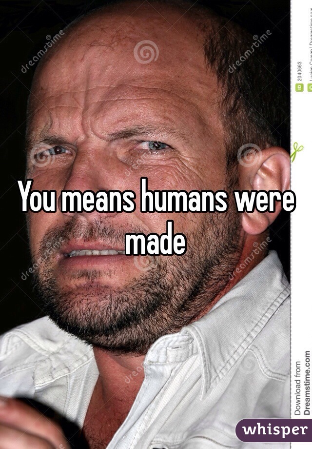 You means humans were made