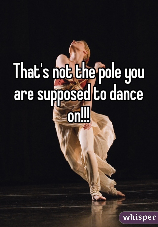 That's not the pole you are supposed to dance on!!!