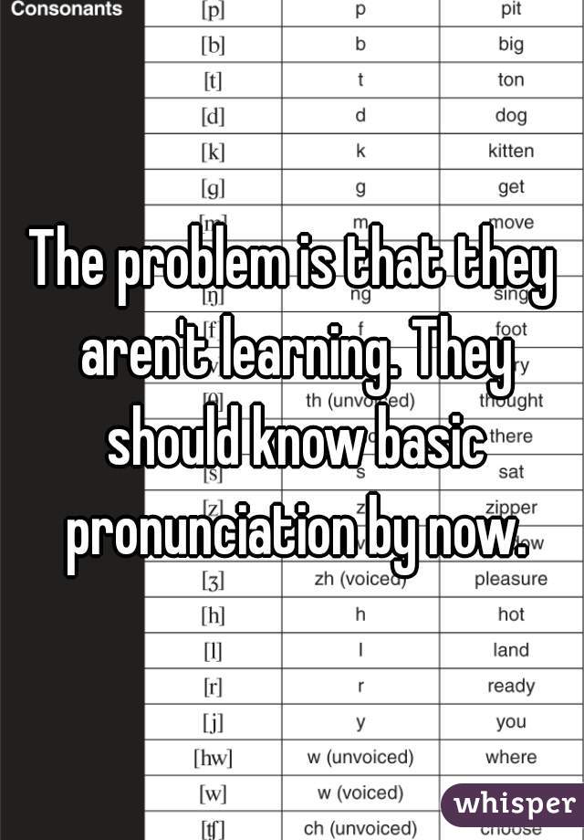 The problem is that they aren't learning. They should know basic pronunciation by now.