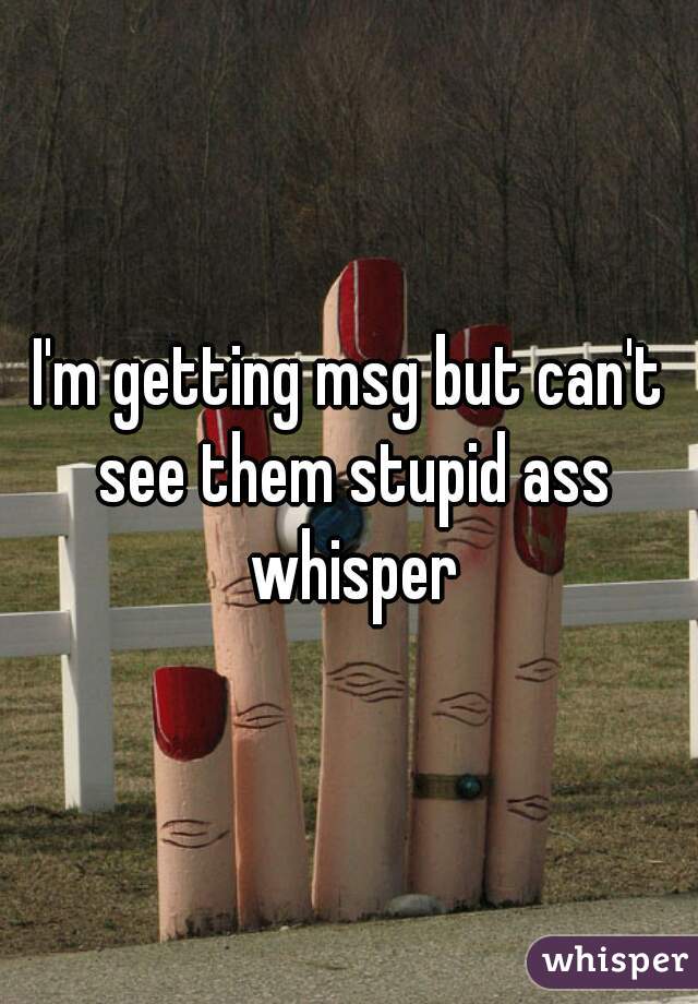 I'm getting msg but can't see them stupid ass whisper