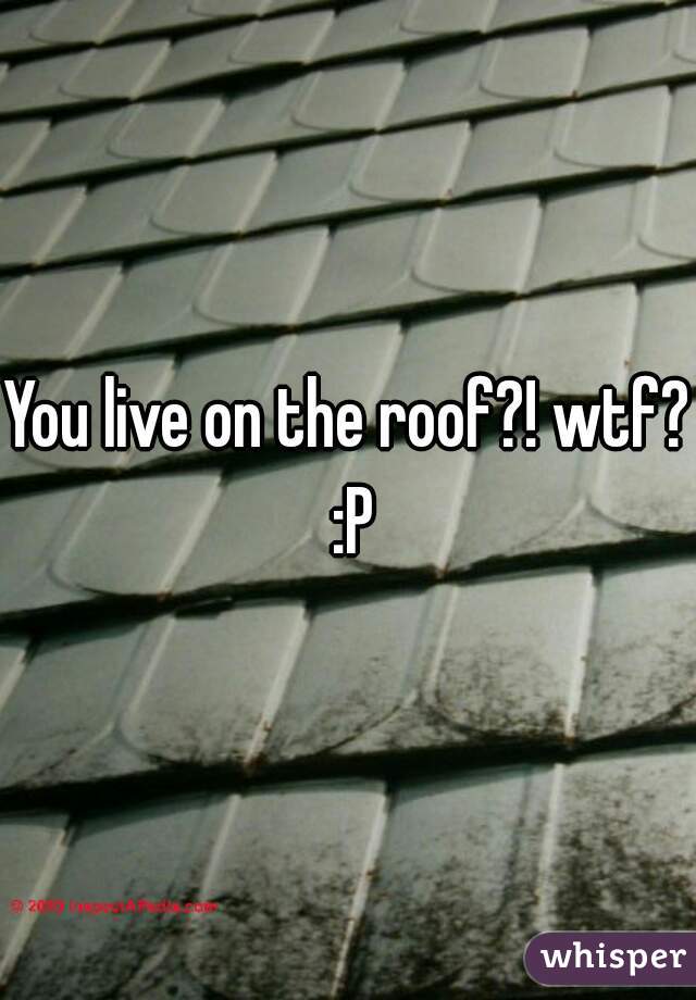 You live on the roof?! wtf? :P