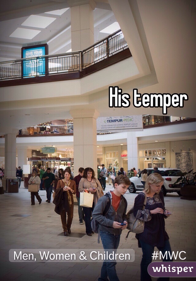 His temper 