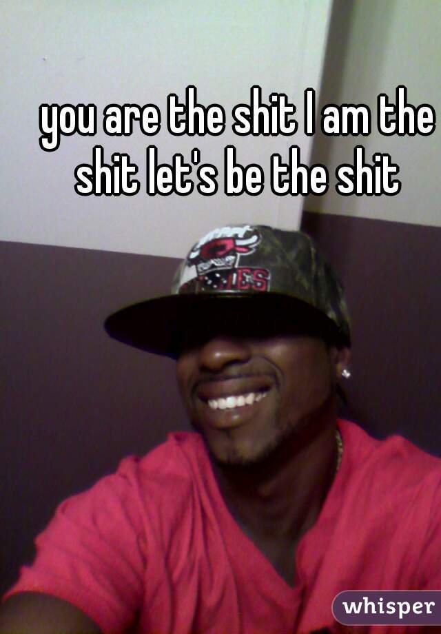 you are the shit I am the shit let's be the shit 