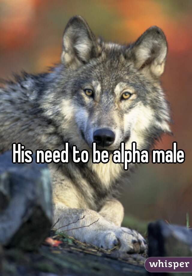 His need to be alpha male