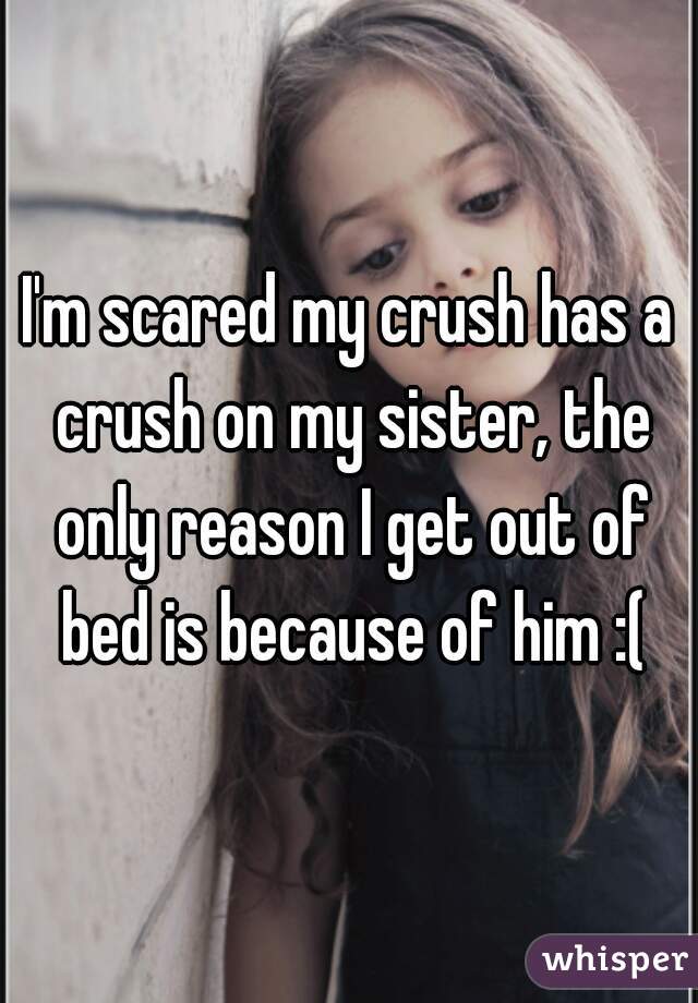 I'm scared my crush has a crush on my sister, the only reason I get out of bed is because of him :(
