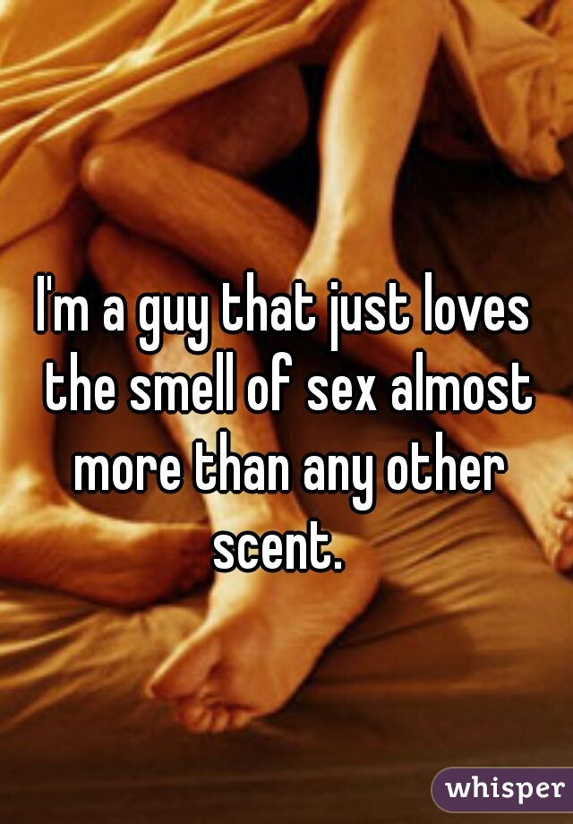 I'm a guy that just loves the smell of sex almost more than any other scent.  