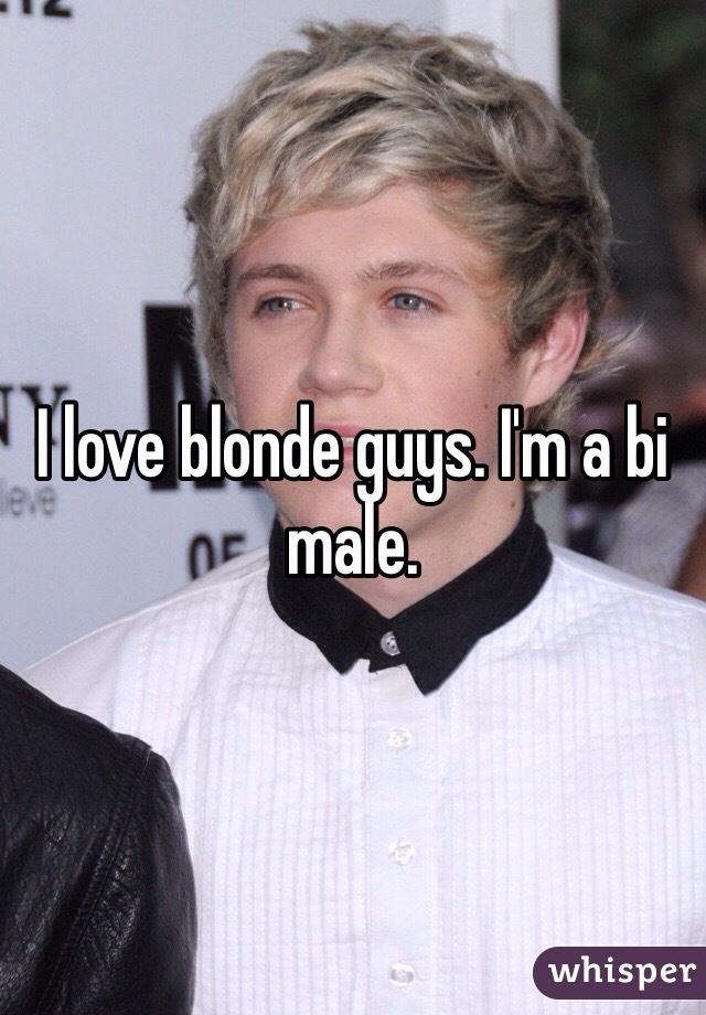 I love blonde guys. I'm a bi male.