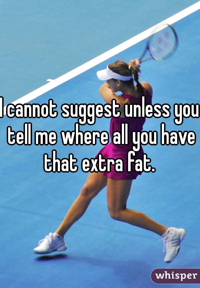 I cannot suggest unless you tell me where all you have that extra fat. 