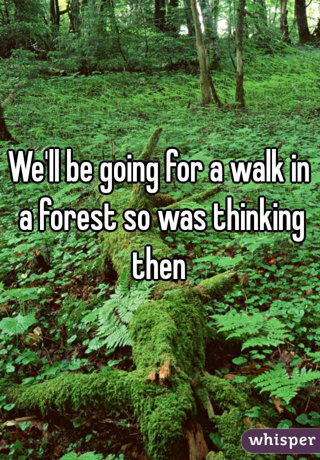 We'll be going for a walk in a forest so was thinking then 
