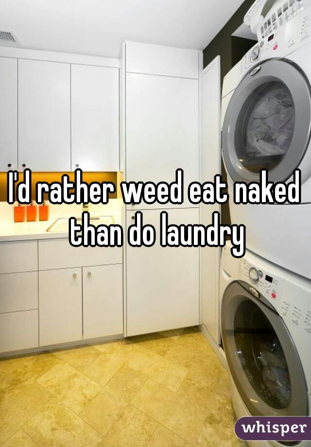 I'd rather weed eat naked than do laundry