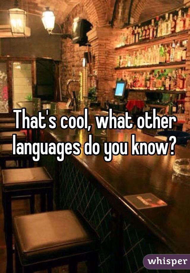 That's cool, what other languages do you know?