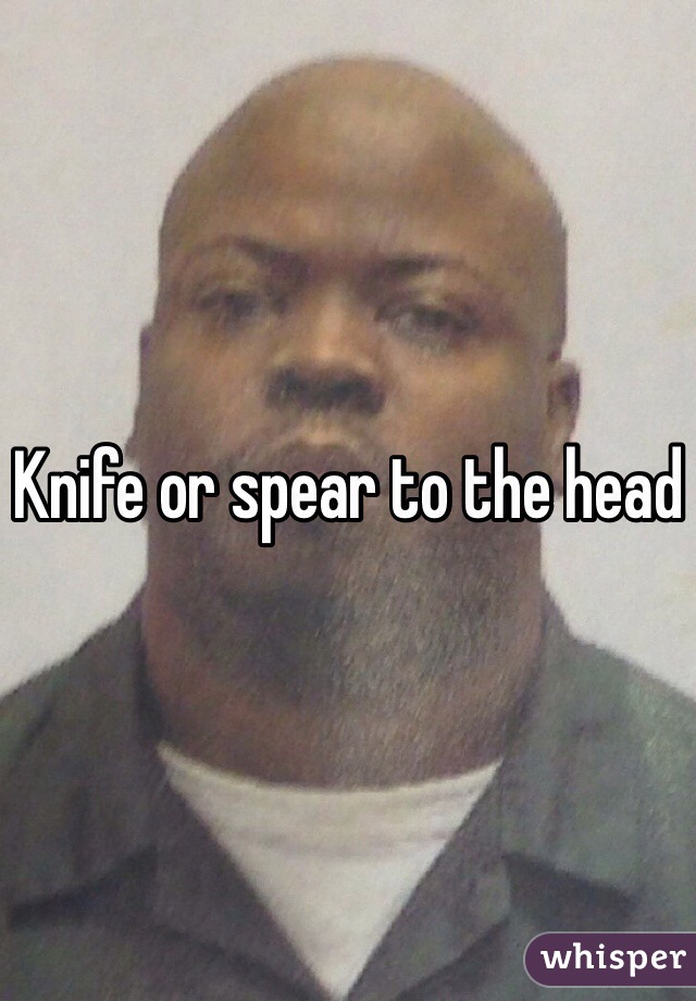 Knife or spear to the head