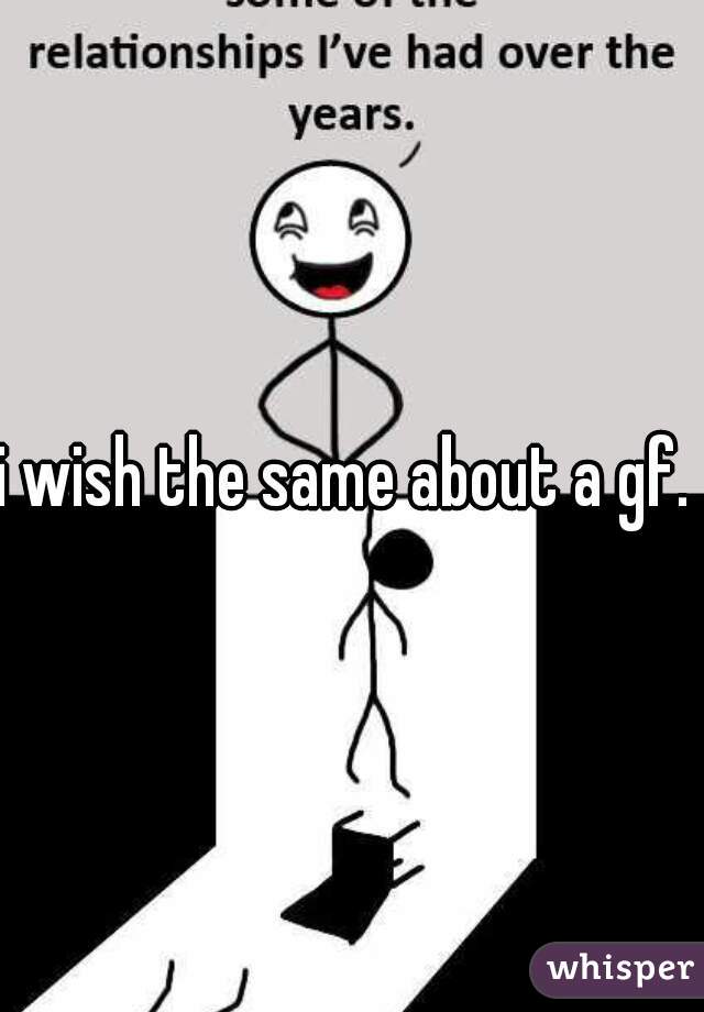 i wish the same about a gf. 