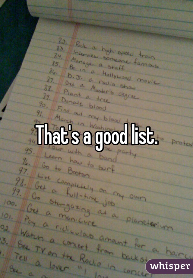 That's a good list.