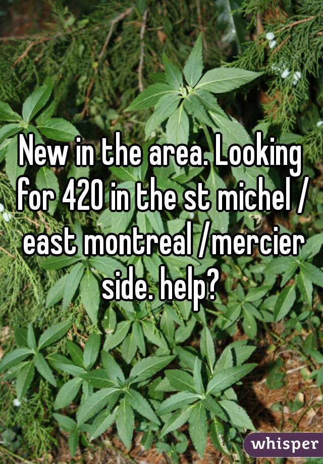 New in the area. Looking for 420 in the st michel / east montreal /mercier side. help? 