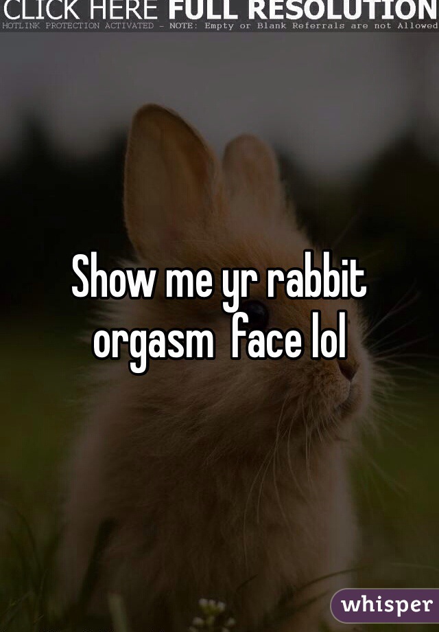 Show me yr rabbit orgasm  face lol