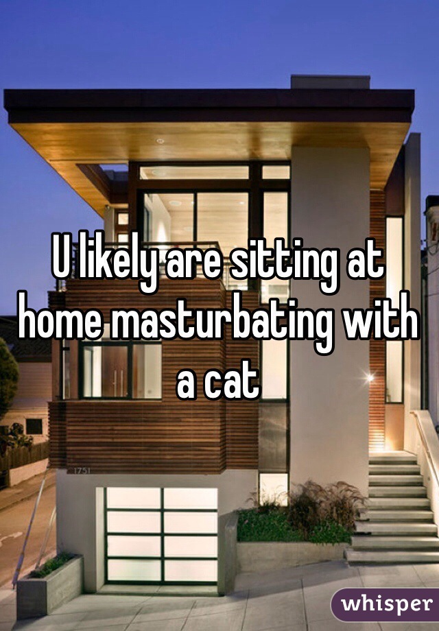 U likely are sitting at home masturbating with a cat 