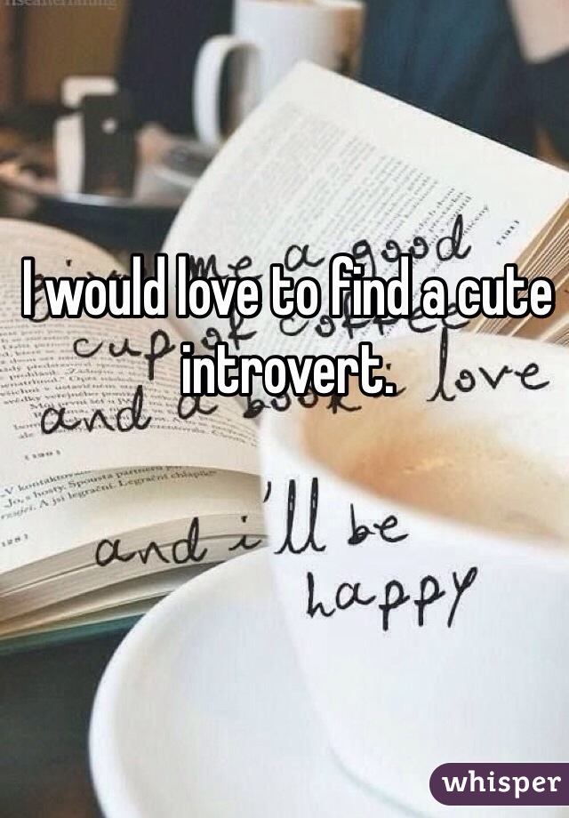 I would love to find a cute introvert. 