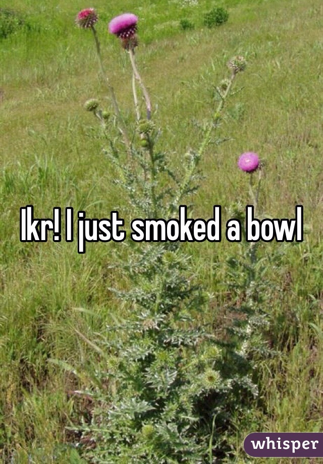 Ikr! I just smoked a bowl 