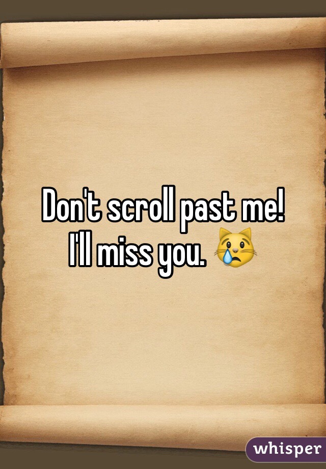 Don't scroll past me! 
I'll miss you. 😿