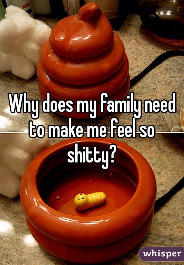 Why does my family need to make me feel so shitty?