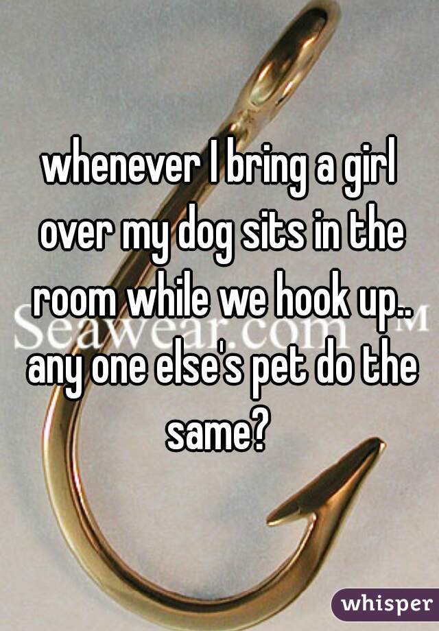 whenever I bring a girl over my dog sits in the room while we hook up.. any one else's pet do the same? 