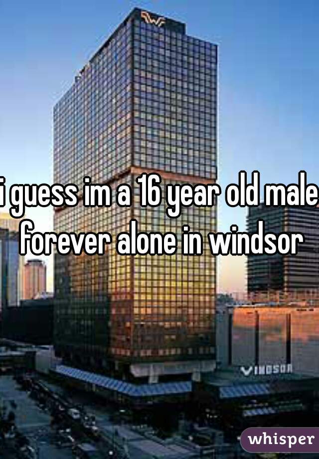 i guess im a 16 year old male forever alone in windsor